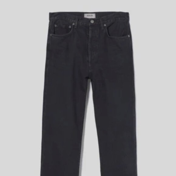 Agolde Pinch Waist Straight Leg Black Denim, Size: 25 - Picture 2 of 6